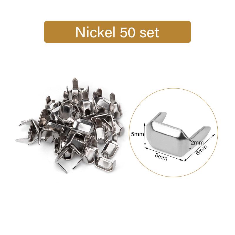 WUTA 50 комплектов скоб из цельной латуни для кожи, медные шлевки для ремня, держатели для застежек, соединительные планки, держатели для зажимов для ремня, держатели для кожаных изделий