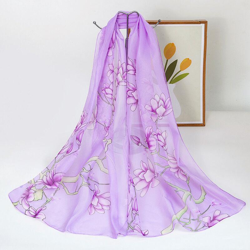 Spring Scarf Women's Chiffon Printed Thin Silk Scarf Shawl Dual-use Gift Women's Scarf Headband