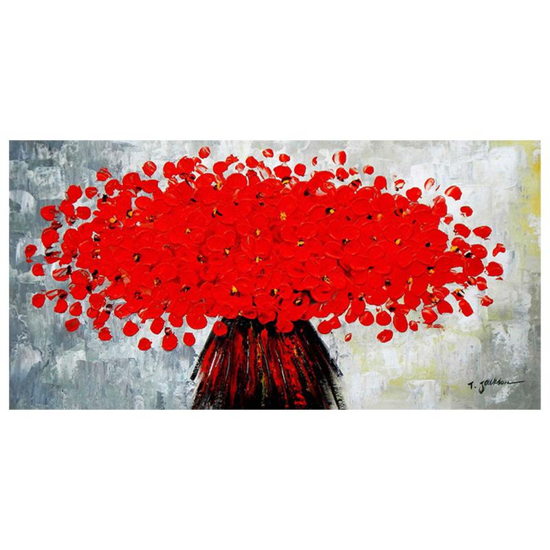 Nordic Abstract Blue Flowers Oil Painting On Canvas Wall Art Posters Prints Wall Pictures for Living Room Home Cuadros Decor