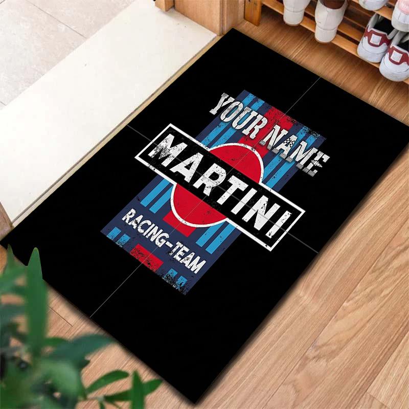 Martini Helmet Custom Name Carpet Rug For Living Room Bedroom Home Sofa Decoration Kids Play Nonslip Floor Mat