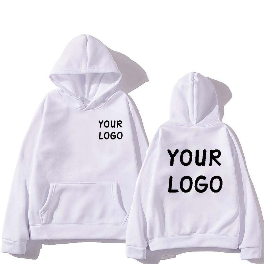 DIY Custom Your Brand LOGO Printed Men Women Casual Hoodie Top Solid Color Pullover Street Personality Sweatshirt Custom Gifts