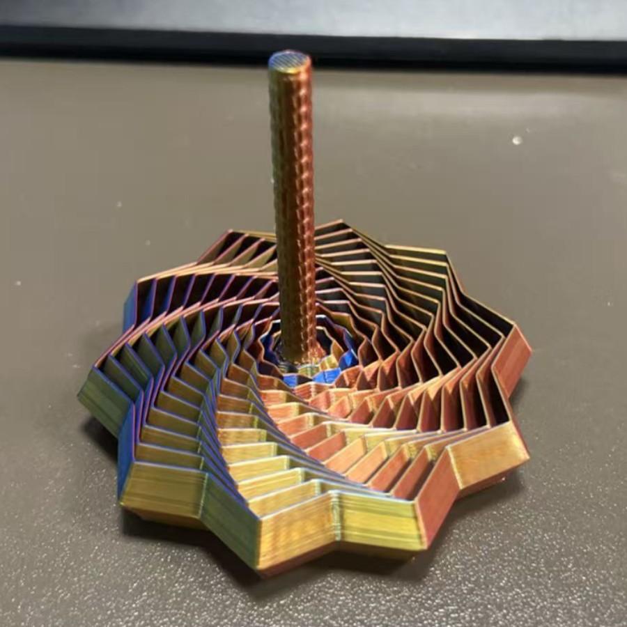 1PCS 3D Printed Decagonal Fingertip Decompression Soothing Toy with Handle To Expand Sensory Decompression Star-shaped Novelty Gyro