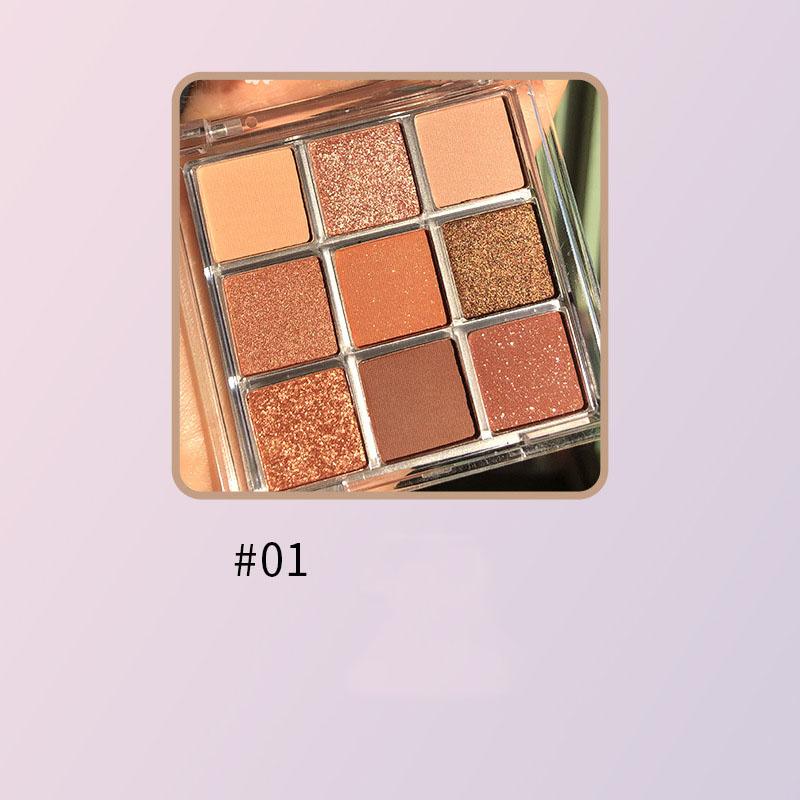 Прозрачные 9-цветные тени для век, матовая жемчужно-земляная палитра теней для век Cosmetic Beauty