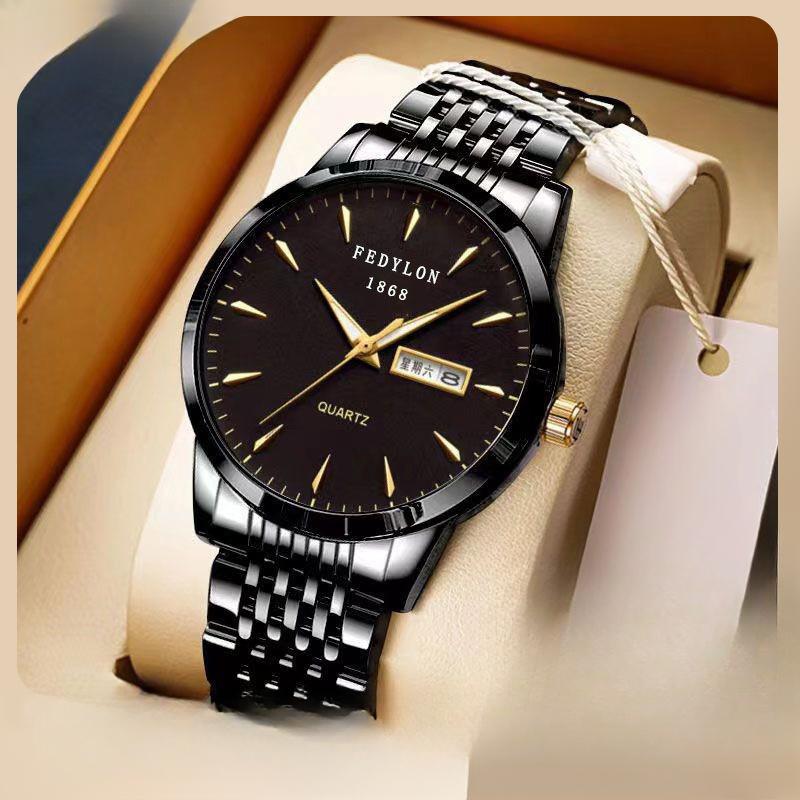 Новые автоматические часы с механизмом, светящиеся в темноте, водонепроницаемые, с календарем, мужские, корейские, кварцевые, немеханические