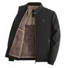 Men's Winter Windproof Warm Casual Jacket Stand Collar Fleece Lined Business Thick Bomber Jackets With Faux Fur Lined Plus Size for Male
