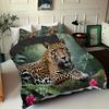 Leopard Flower Pattern Polyester 3D Printed Quilt Cover Comfortable Bedding Cover Luxury Animal Theme Duvet Cover Set Pillowcase