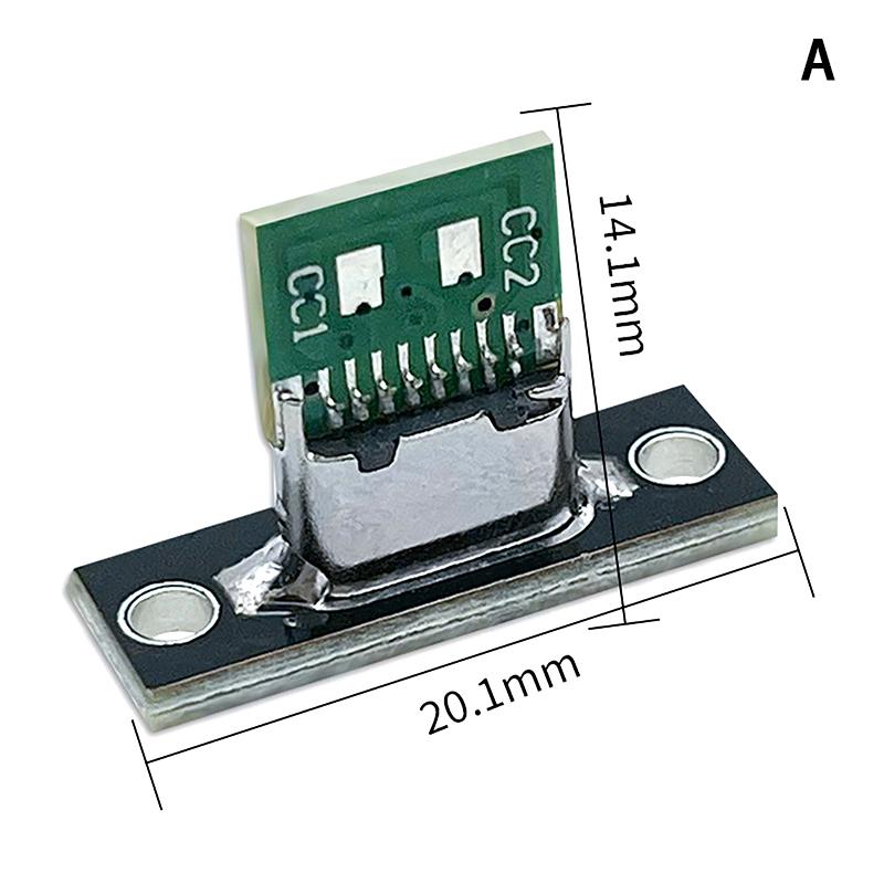 1Pcs Type-C Female Connector Jack Charging Port Usb 3.1 Type C Socket With Fixing Plate