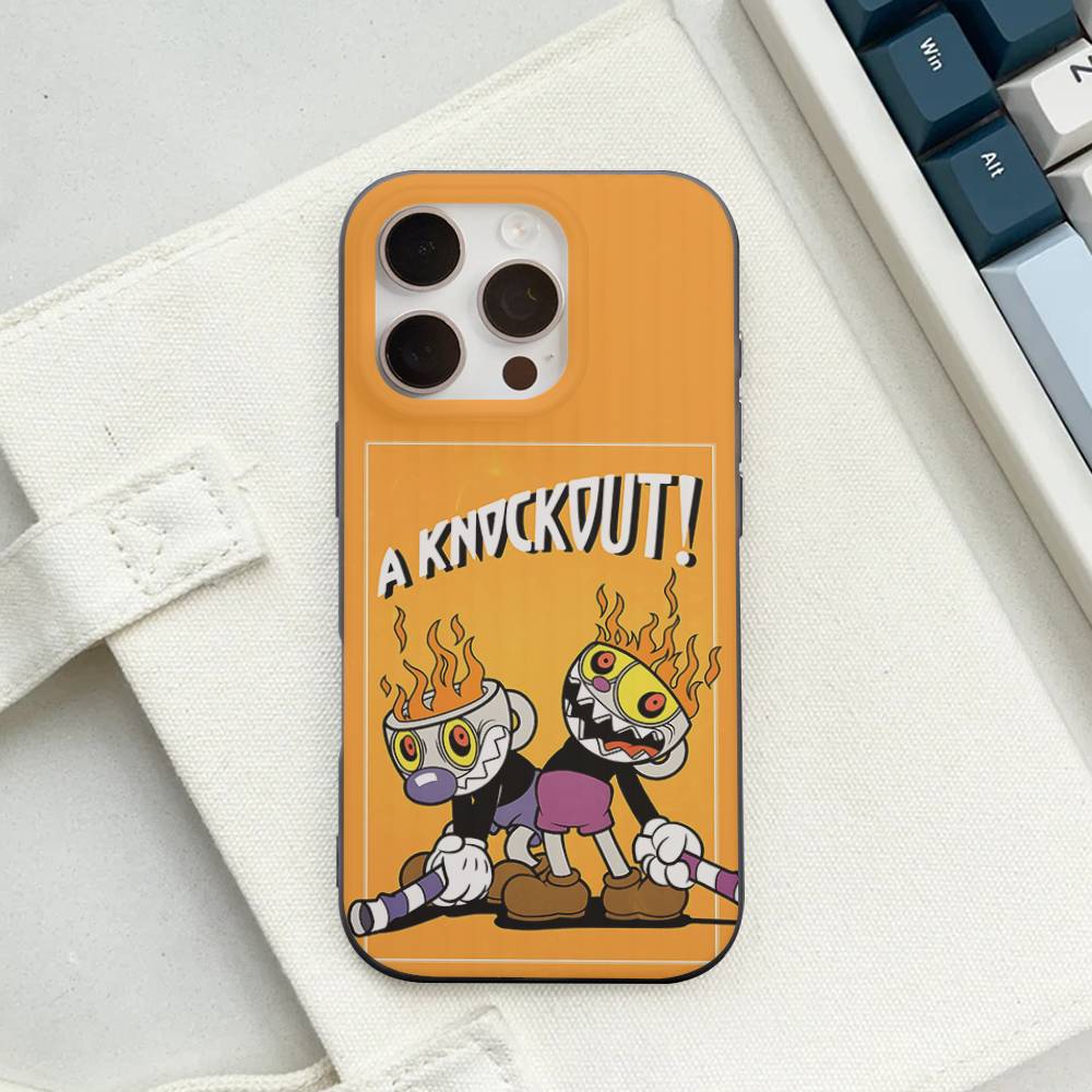 Чехол для телефона с мягким гофрированным покрытием в стиле C-Cuphead Classic Game для iPhone 11 12 13 14 15 16 17 Pro Max Plus Волнистый силиконовый чехол