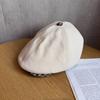 Stylish Cap Newsboy Women Casual Breathable Beret Hat With Plaid Wide Brim