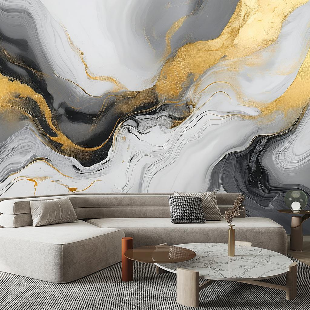 Wallpaper Marble Gold Abstraction