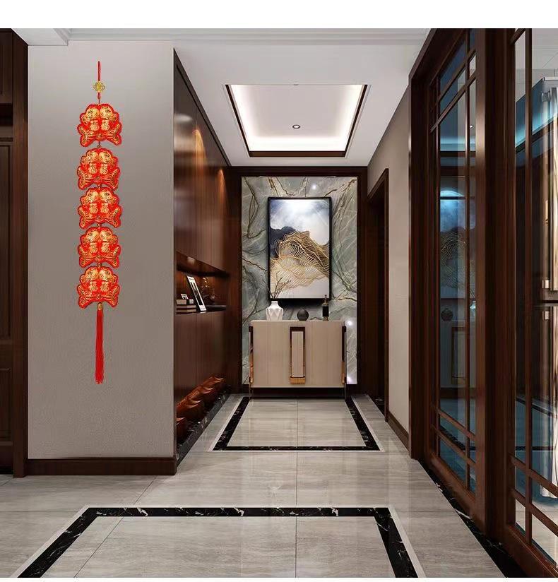 Новогодние украшения 2025 года - года Змеи: Подвески-мешочки с красным перцем чили «Фейерверк» на китайский Праздник весны