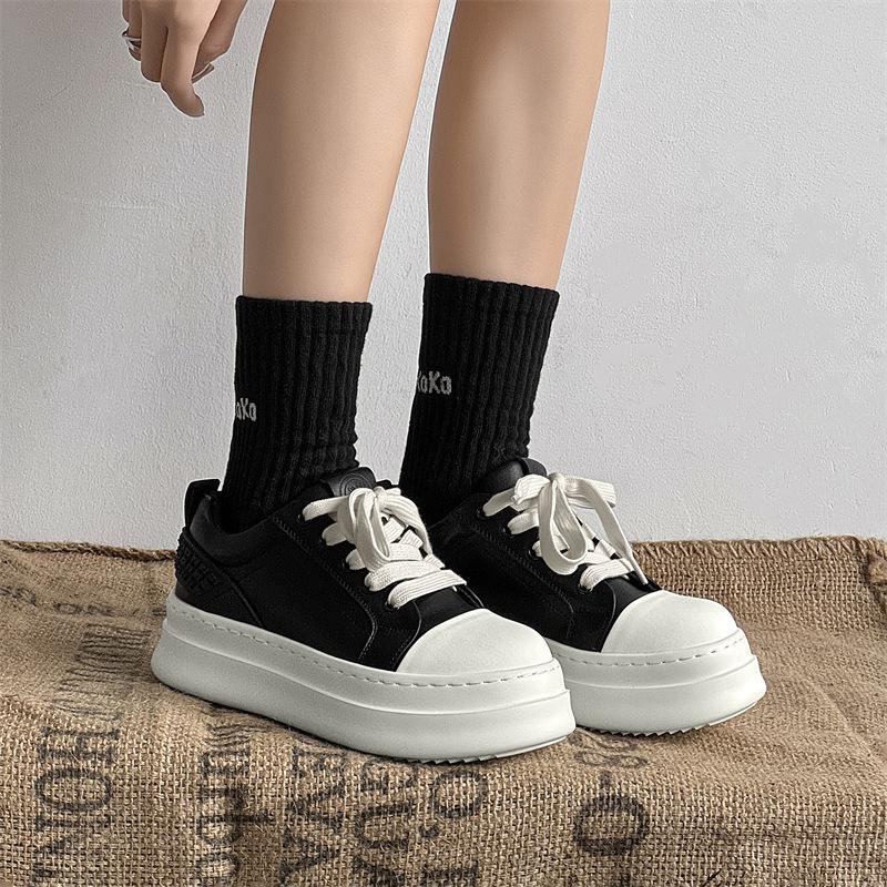 Повседневная обувь с большой головой, новая мужская нишевая обувь на доске, универсальная классическая низкая, на толстой подошве, увеличивающая рост, обувь для доски 66027-K