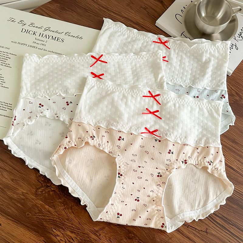 Леди Весна и Осень Прекрасный Ветер Вишня Высокий Отскок Дышащая Набедренная Сумка Бедро Высокая Талия Нижнее Белье