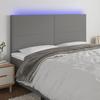 VidaXL LED Headboard Bedroom Furniture Double Bed Accessory Head of Bed Frame Interior Dark Grey 3122167