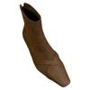 Korean Version of Square Head Suede Splicing Fashion Boots for Women 2025 Autumn and Winter New Temperament Thin Boots Rear Zipper Short Boots Fo