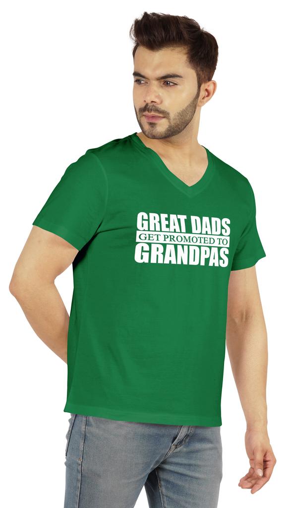 Inkmeso Мужская футболка для дедушки. Отличные папы получают повышение до дедушки. Футболка с надписью «Письмо» впервые