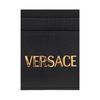 Versace Золотой металлический логотип Кожаный держатель для карт Женские аксессуары Черный 1020081-1A13677-1B00V