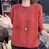 Длинные рукава весна осень трикотажные пуловеры женские с круглым вырезом однотонные повседневные свободные мягкие теплые свитера