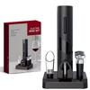 Multifunction Electric Automatic Corkscrew Wine Opener Set Wine Stopper, Wine Pourer, Electric Bottle Opener with Storage Base