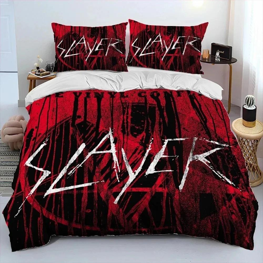 Slayer Heavy Metal Band Music Comforter Bedding CollectionDuvet Cover Bed Collection Quilt Cover PillowcaseKing Queen Size Bedding Collection Kids
