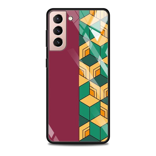 Стеклянный чехол для Samsung Galaxy S21 S20 Ultra S10 Plus Lite S20fe 5g S10e S9 S8, бампер, чехол, чехол, аниме, убийца демонов, цвет