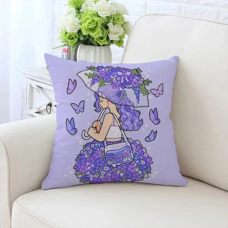 Роскошный домашний декор, наволочка для автомобиля, гостиной, дивана, чехол для подушки с рисунком подсолнуха и девушки