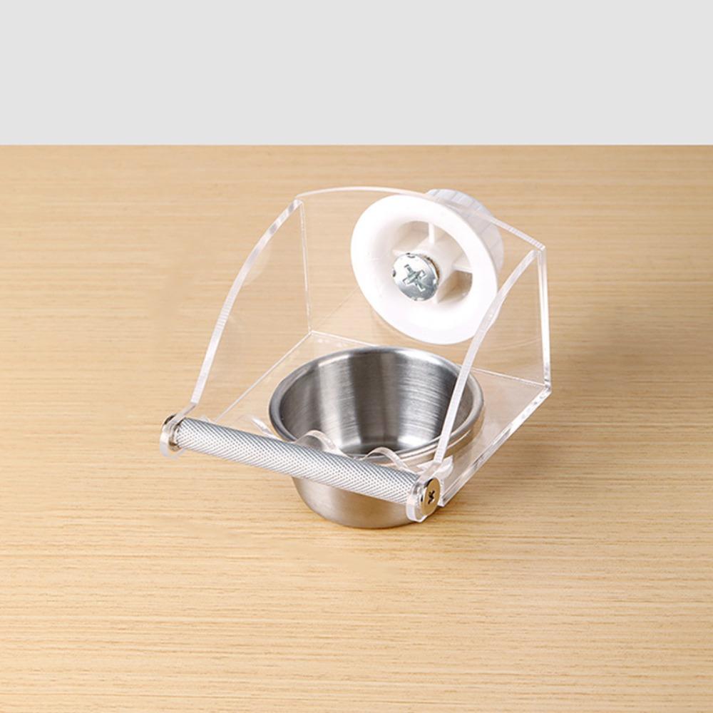 Spillproof Hanging Feeding Station Detachable Clear Feeding Bowl Cage Bird Feeder  Cage Accessories
