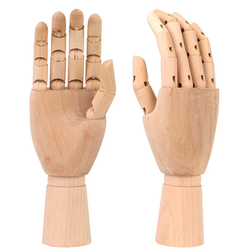 Flexible Jointed Doll Wooden Hand Model 10 Inches Tall Home Decor Human Artist Models Sketch Mannequin Model Movable Limbs