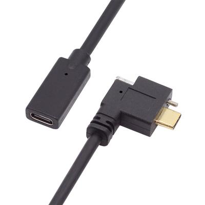 Cablecc Угловой кабель-удлинитель USB Type C 10 Гбит/с для передачи данных с винтовым замком, штекер-штекер для Realsense VR Quest Link 3.1 USB-C, гнездо, камера,