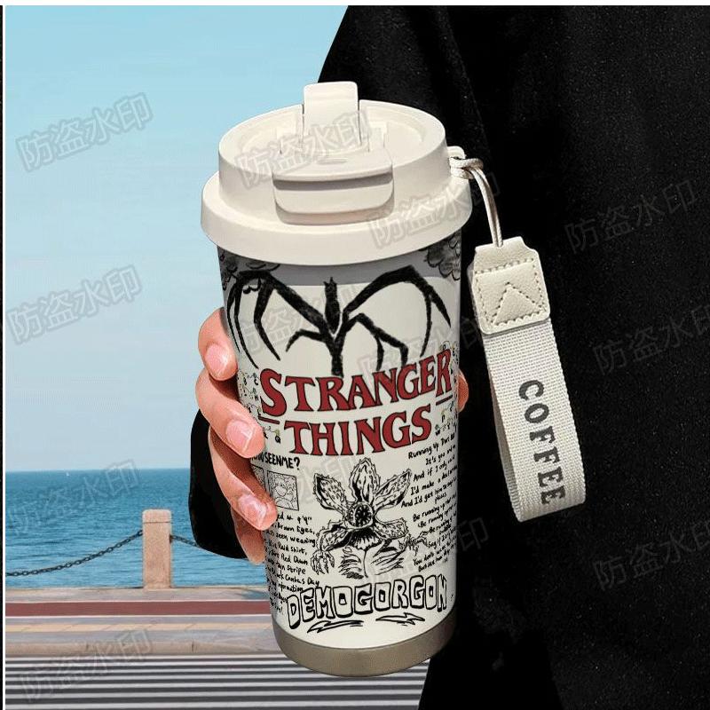 Термостакан Stranger Things - Из нержавеющей стали, с двойной крышкой, поильник для кофе и холодных напитков