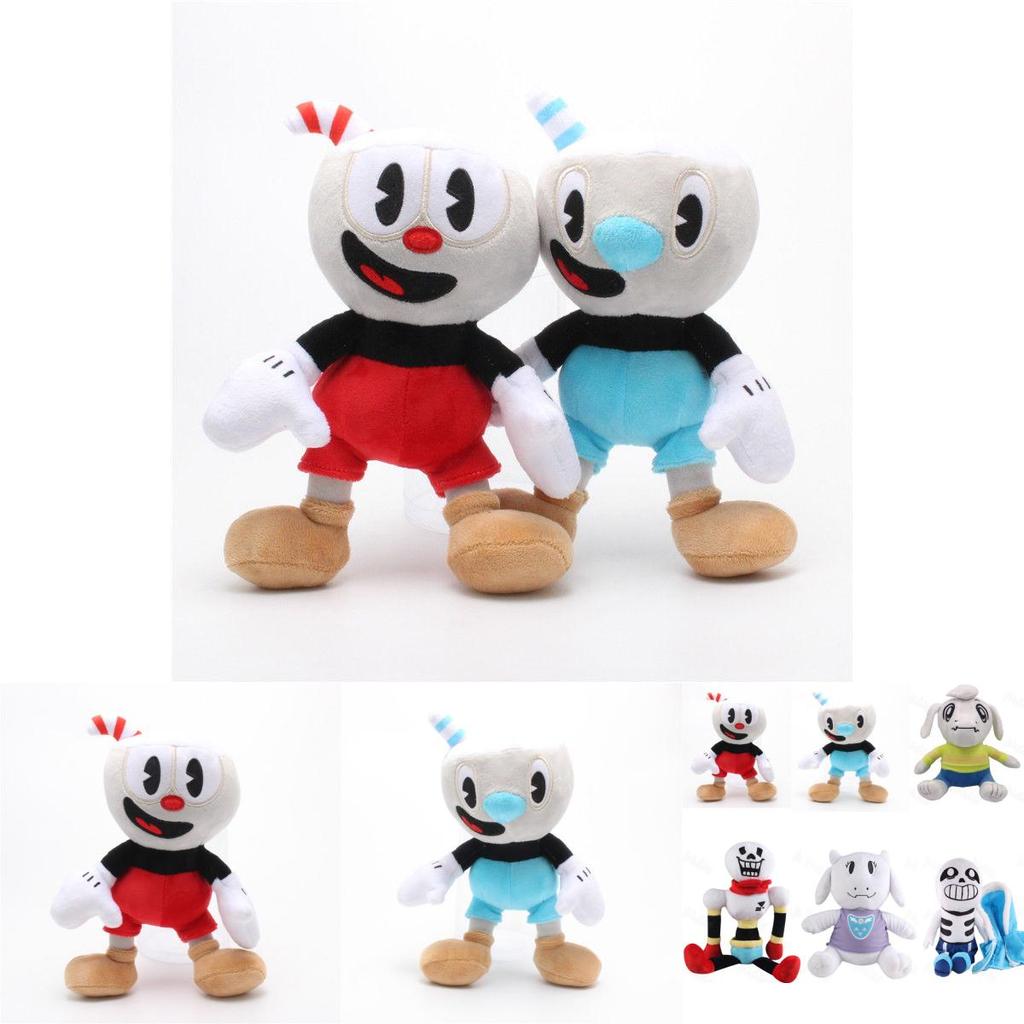 Cute And Cuddly 10 Inch Cuphead And Mugman Plush Figures Including Soft Mecup And Brocup Characters