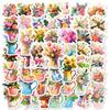 50 High-Value Flower Series Hand Holding Colorful Flowers Graffiti Stickers Hand Account Luggage Decorative Stickers
