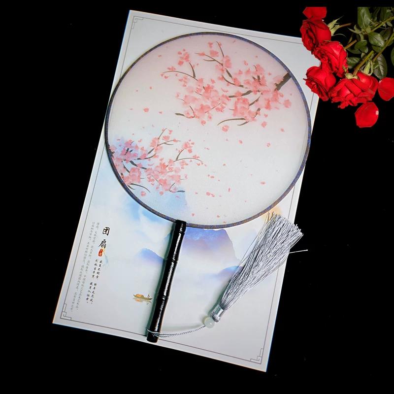 New Semi-Transparent Ancient-Style Round Fan, Double-Sided Palace Fan, Bridal Round Fan, Dance Fan, Chinese Style Classical Hanfu Small Fan