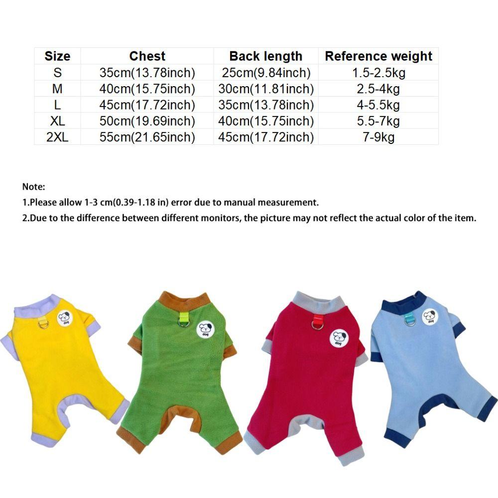 Warm Dog Jumpsuit Soft Puppy Pajamas Pet Base Shirt Winter Pet Overalls  Autumn Winter
