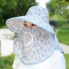 Fashion Flower Bucket Hat Face  Neck Protection Fisherman Hat New Beach Cap  Spring Summer