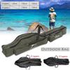 Portable Folding Fishing Rod Carrier Canvas Fishing Pole Tools Storage Bag Case Fishing Gear Tackle