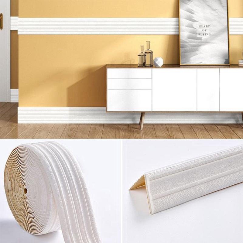 230смX14см самоклеящаяся линия плинтуса 3D пенопластовая полоса для стен наклейки водонепроницаемая плитка бордюрная бумага декор настенная наклейка