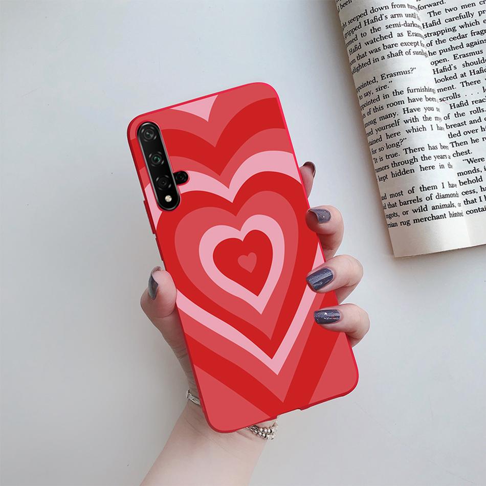 Чехол для Honor 20 Мультяшки Сердце Любви ТПУ Funda Для Huawei Honor 20 Pro Lite YAL-L21 YAL-L41 20S MAR-LX1H Задняя Крышка Чехол для Телефона