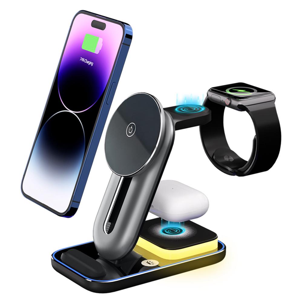 Беспроводное зарядное устройство Зарядная станция 3 в 1 для Apple Watch Air Pods iPhone 15 14 13