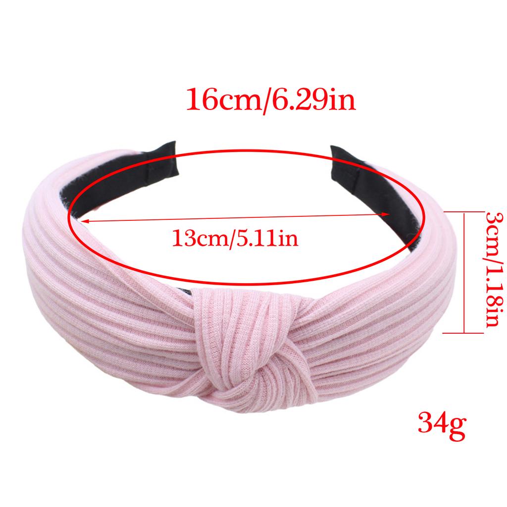 Knotted Headband for Women Fashion Knitted Fabric Hairhoop High Skull Wide Headband for Face Washing and Daily Skincare