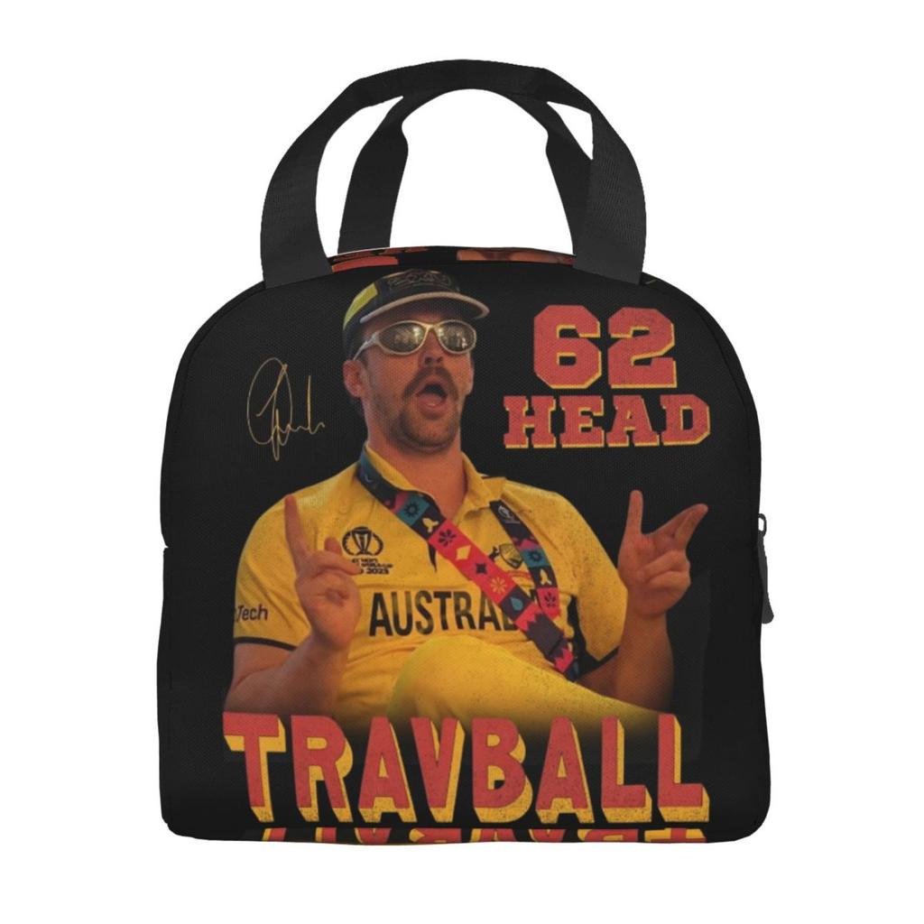 Travball Travis Head Мерч Изолированная сумка-ланч для школы офиса Сумка для хранения еды Портативный холодильник Термосумки для обеда