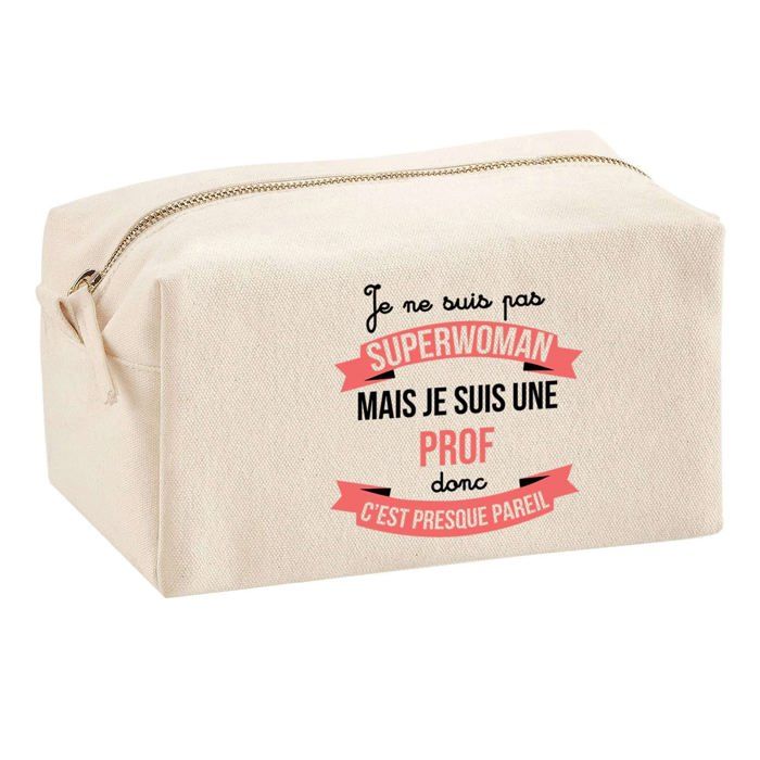 Trousse multifonction Prof Superwoman Cadeau Anniversaire Noël Collègue Départ Retraite Idée | Trousse Scolaire Fournitures Bureau
