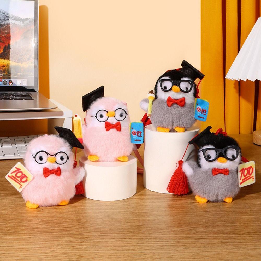 PP Cotton Mini Penguin Plushie Doll Fluffy Penguin Stuffed Toy Keychain  Car Key Accessories
