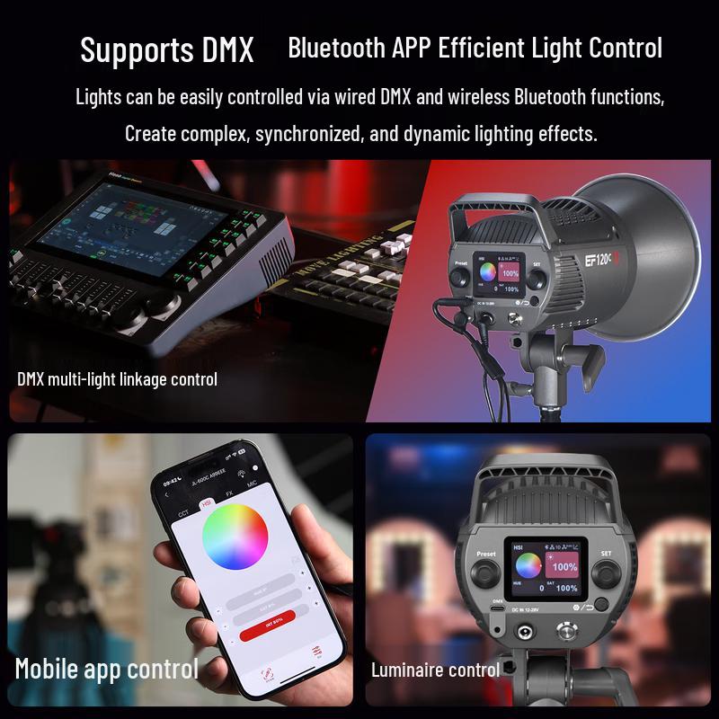 JINBEI EF-120C RGB LED Fill Light with 65CM Softbox Sphere