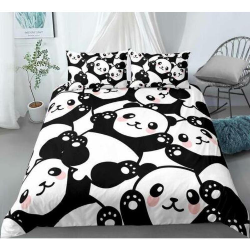 Panda Doona Quilt Duvet Cover Set Pillowcase Single Double Queen King Size Bed
