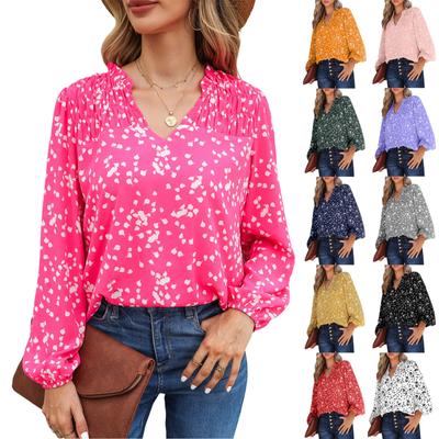 Женская модная свободная повседневная рубашка с длинным рукавом и принтом на одной пуговице