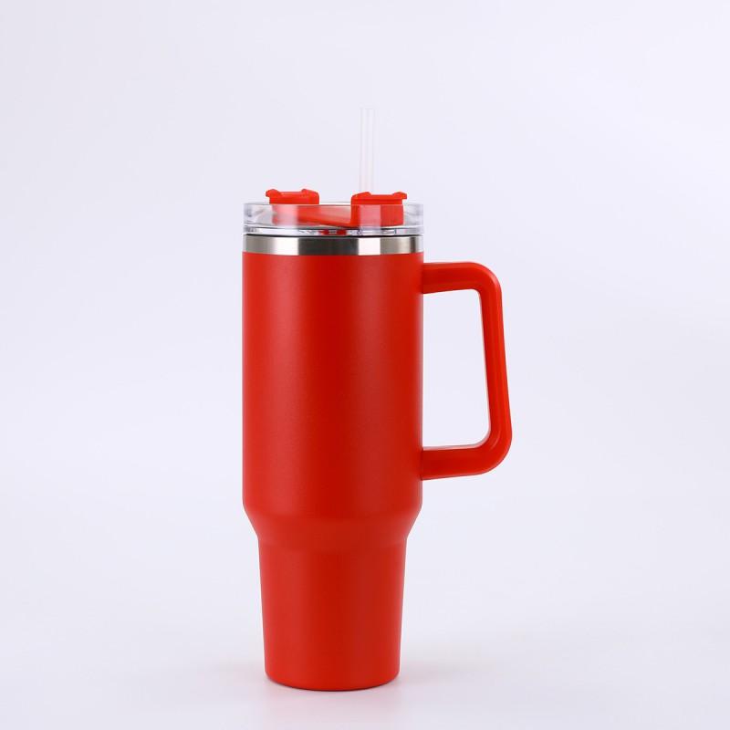 40oz Insulated Stainless Steel Tumbler With Handle Straw Leakproof Cold Hot Water Bottle Travel Sports Office