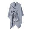 European and American Style Women's Fashion Shawl Knitted Solid Color Pashmina Split Tie Cape Autumn and Winter Warm Scarf