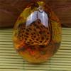 Beautiful Amber Butterfly Insects Stone Pendant Necklace Manual Polishing Gift