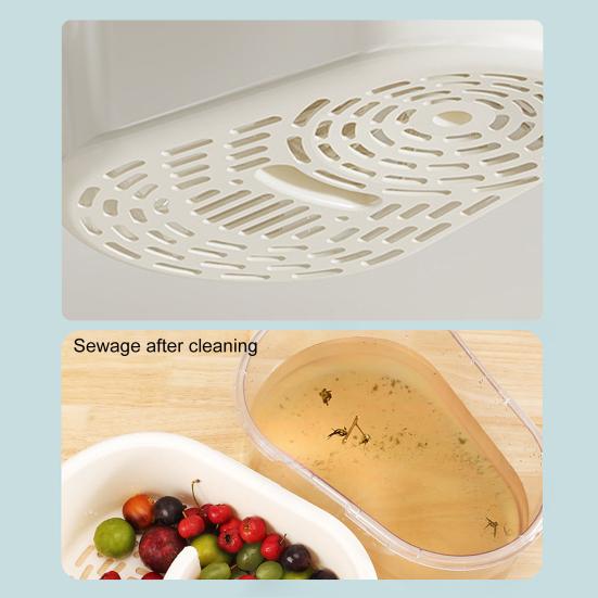 Большая емкость для мойки фруктов с вращающейся чашей и ручным съемным щеточным приводом